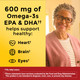 Nature Made Omega 3 Fish Oil and Algae Oil Supplements, 1200mg, Omega 3 Supplement for Heart, Brain and Eyes Support, One Per Day, 60 Softgels
