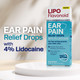 Lipo-Flavonoid Fast-Acting Ear Ache Pain Relief, 4% Lidocaine Maximum-Strength for Swimmer's Ear, Cold & Flu, Allergies, Safe for Adults & Children, Relieves Ear Pain, Swelling, & Water-Clogged Ears