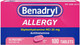 Benadryl Ultratabs Allergy Medicine, 25 mg Diphenhydramine HCl Antihistamine Tablets For Cold & Allergy Relief of Symptoms Like Sneezing, Runny Nose, Itchy Eyes & Throat, Hay Fever, 100 Count Tablets