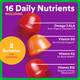 SmartyPants Organic Toddler Multivitamin Gummies: Omega 3 (ALA), Vitamin D3, C, Vitamin B12, B6, A, K & Zinc for Immune Support, Biotin, Vegetarian, Two Fruit Flavors, 60 Count (30 Day Supply)