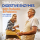 Florajen Digestive Enzymes with Probiotics & Prebiotics, Triple-Action Formula for Gut Health, Bloating, & Gas Relief, Supports Gluten & Dairy Digestion, Clean, Non-GMO, 30-Count