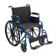 Drive Medical Blue Streak Lightweight Wheelchair - Portable Folding Mobility Aid - Swing-Away Footrests - Desk Arms - Durable Steel Frame - Easy Transport & Storage - 20-Inch Seat