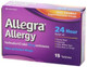 Allegra Fexofenadine HCl 180mg 24 Hour Allergy Relief Non-Drowsy Tablets 15 Each