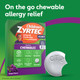 Zyrtec Children's Dye-Free Chewables for 24 Hour Allergy Relief, 2.5 mg Cetirizine Hydrochloride Antihistamine Tablets, Kids Allergy Medicine Relieves Sneezing & Itchy Throat, Grape, 24 ct