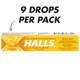 HALLS Relief Honey Lemon Cough Drops, 20 Packs of 9 Drops (180 Total Drops)