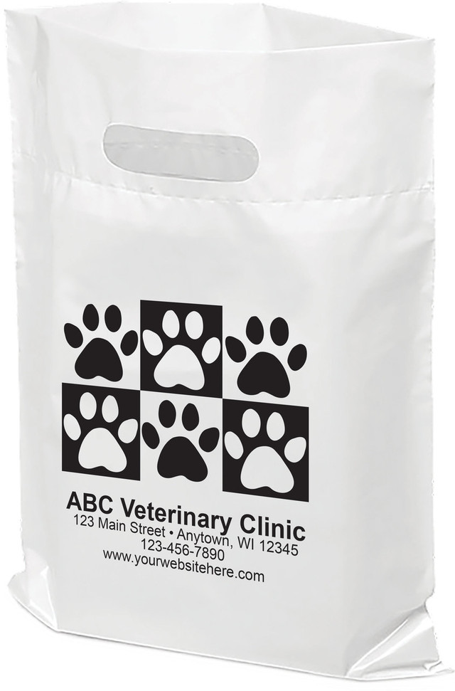 PTL4 - Personalized Plastic Tote Bag - 12" x 15"