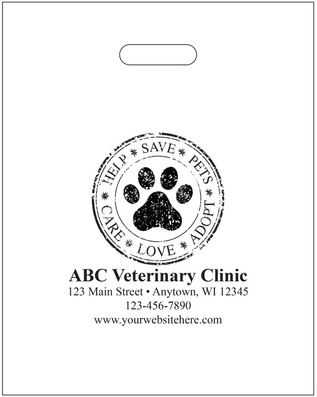 PTL12 - Personalized Plastic Tote Bag - 12" x 15"