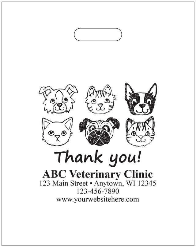 PTL15 - Personalized Plastic Tote Bag - 12" x 15"