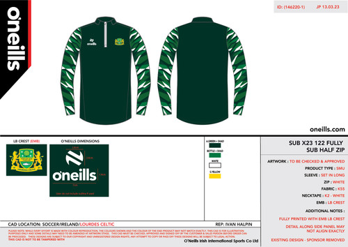Lourdes Celtic Halfzip Top (Kids)