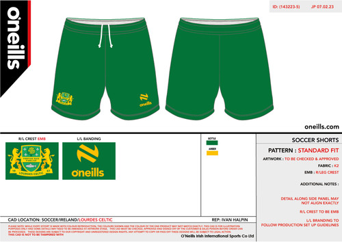 Lourdes Celtic Soccer Shorts (Youths)