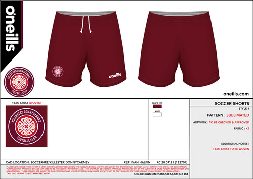Killester Donnycarney F.C Soccer Shorts (Adults)