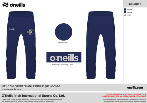 Clonee United Reno Skinny Tracksuit Bottoms (Kids)