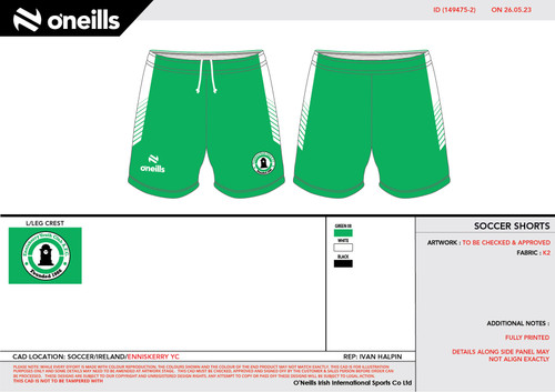Enniskerry YC Aztec Soccer Shorts (Youths)