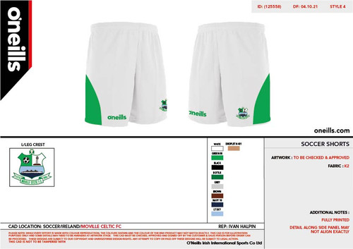 Moville Celtic Aztec Soccer Shorts (Youths)