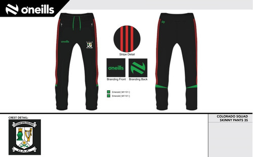 Ballymun Kickhams Colorado Skinny Tracksuit Bottoms (Youths)