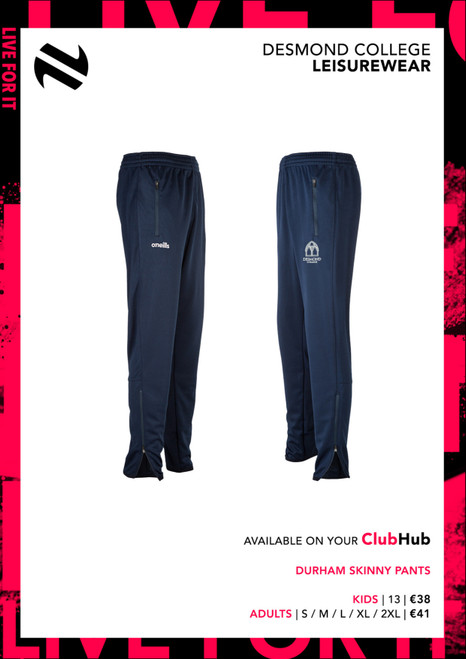 Desmond College Durham Skinny Tracksuit Bottoms (Adults)