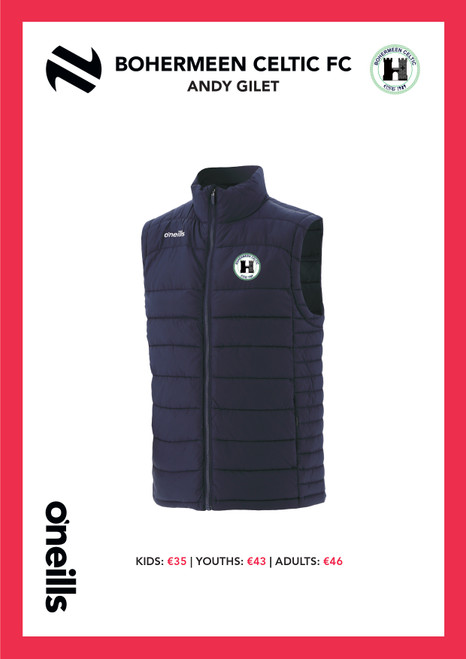 Bohermeen Celtic Andy Padded Gilet (Youths)