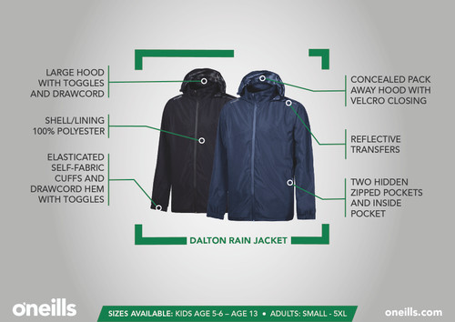 Munster Tech Cork Dalton Lightweight Rain Jacket (Adults)