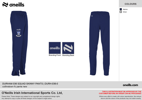 Collinstown FC Durham Skinny Tracksuit Bottoms (Adults)