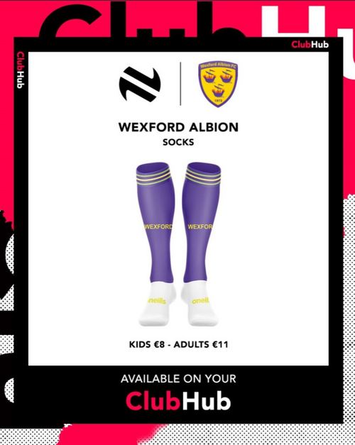 Wexford Albion FC Koolite Max Premium Sports Socks Bars (Adults)