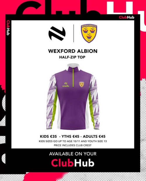 Wexford Albion FC Nolan Squad Half Zip Top (Adults)