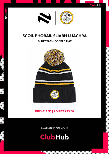 Scoil Phobail Sliabh Luachra Bluestack Knitted Bobble Hat (Kids)