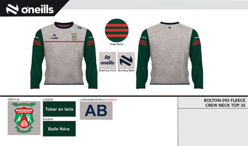Ballinora Hurling & Football (Male Club) Bolton Crew Neck Top (Youths)