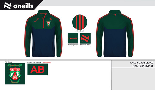 Ballinora Hurling & Football (Male Club) Kasey Squad Half Zip Top (Adults)