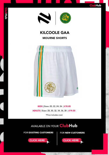 Kilcoole GAA Mourne Shorts (Adults)