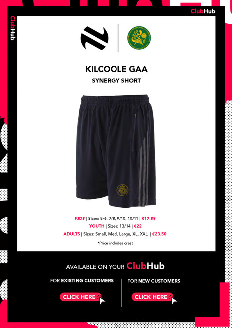 Kilcoole GAA Synergy Training Shorts (Kids)