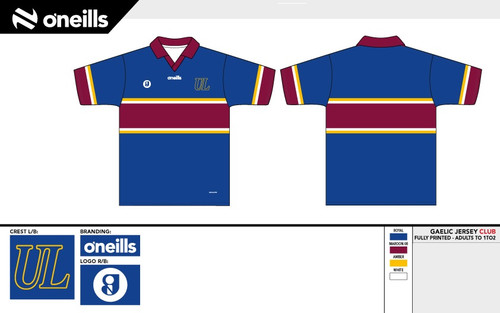 University of Limerick GAA Team Short Sleeve Retro Jersey (Adults)
