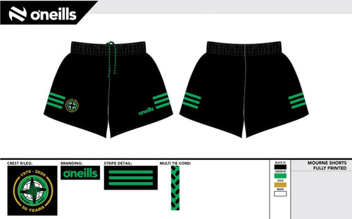 Naomh Brid GAA Mourne Printed Shorts (Kids)