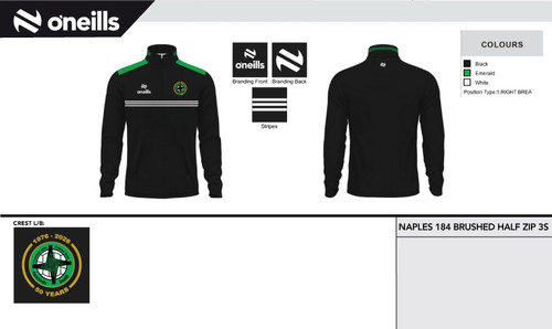 Naomh Brid GAA Naples Brushed Half Zip Top (Kids)