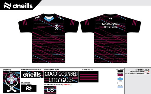 Good Counsel Liffey Gaels Team Short Sleeve Training Top (Youths)