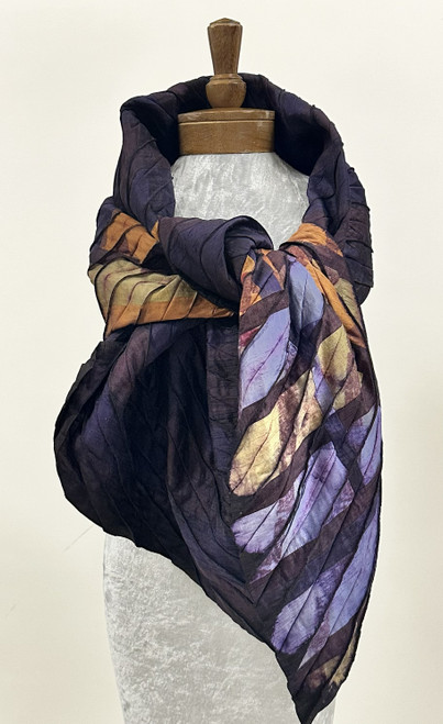 ACCORDION SHAWL:  #215 Aubergine-Deep Grape-Multi