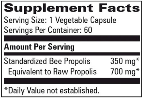 Bee Propolis/Standardized 60c label by Progressive Labs