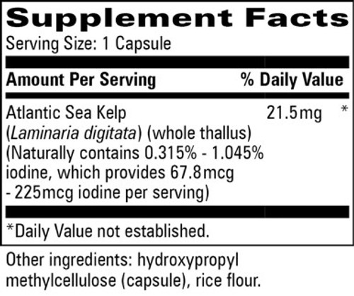 Kelp 100mg 100c label by Progressive Labs