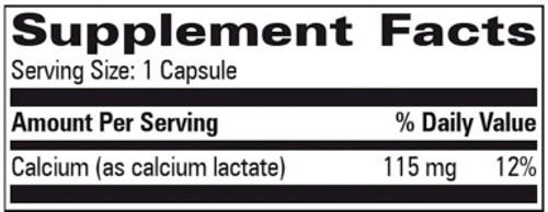 Calcium Lactate 115mg 100c label by Progressive Labs Calcium Lactate 115mg 100c label by Progressive Labs