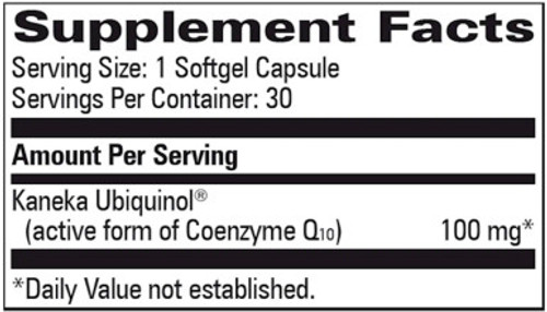 CoQ10 Ubiquinol 30sg label by Progressive Labs