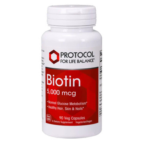 Biotin 5000mcg 90c by Protocol for Life Balance