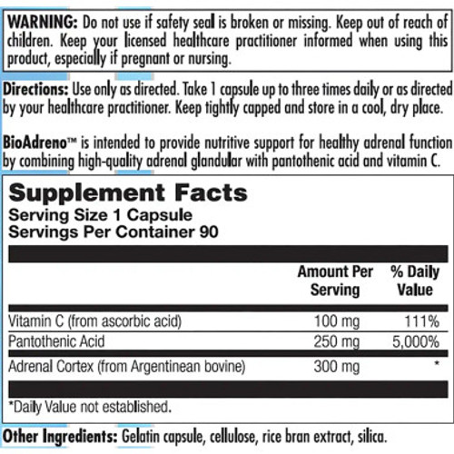 BioAdreno 90caps Label by NutraBiogenesis