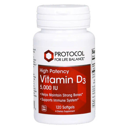 Vit D-3 5,000iu 120sg by Protocol for Life Balance