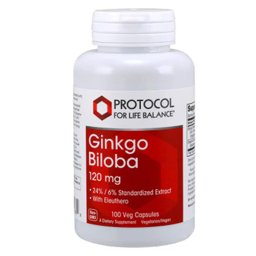 Ginkgo Biloba 120mg/24% Plus 100c by Protocol for Life Balance