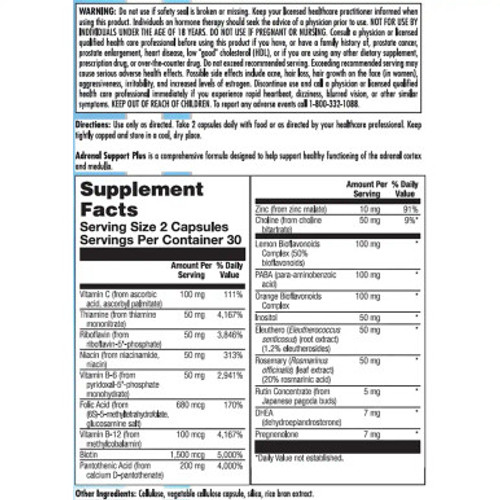 Adrenal Support Plus 60c Label by Nutra BioGenesis