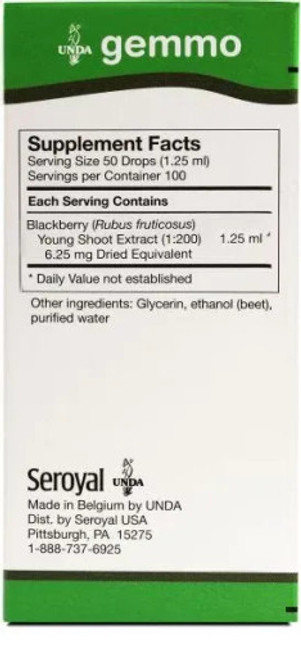 Rubus fructicosus 125ml label  by Seroyal Unda Rubus fructicosus 125ml label  by Seroyal Unda