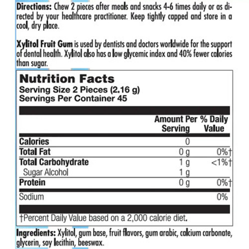 Xylitol Fruit Gum 90 pieces Label by Nutra BioGenesis Xylitol Fruit Gum 90 pieces Label by Nutra BioGenesis