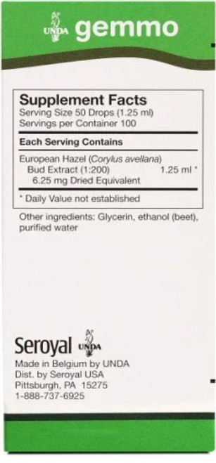 Corylus avellana 125ml label  by Seroyal Unda