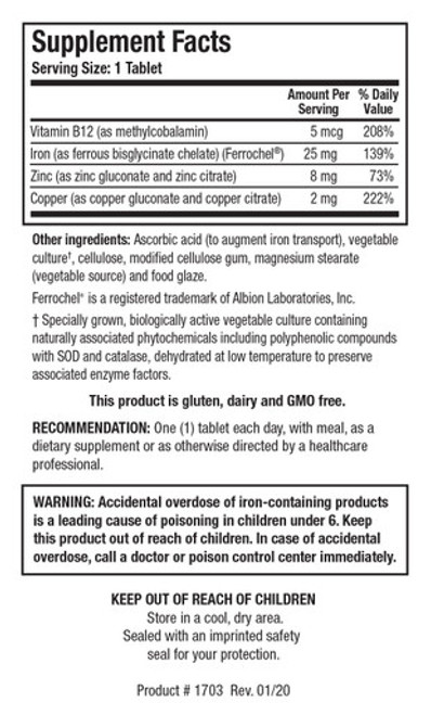 Fe-Zyme 100T - Supplement Facts Fe-Zyme 100T - Supplement Facts
