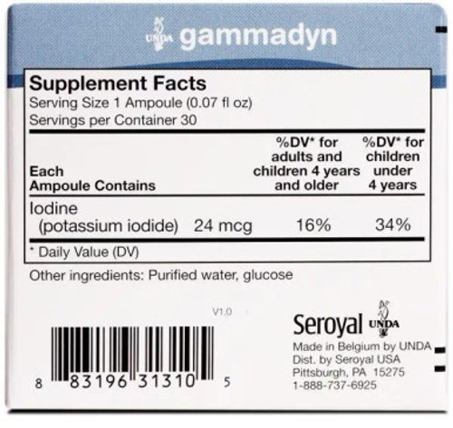 Gammadyn i 30 unidoses label by Seroyal Unda