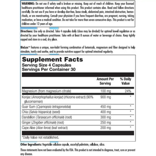BioLax 120c Label by Nutra BioGenesis
